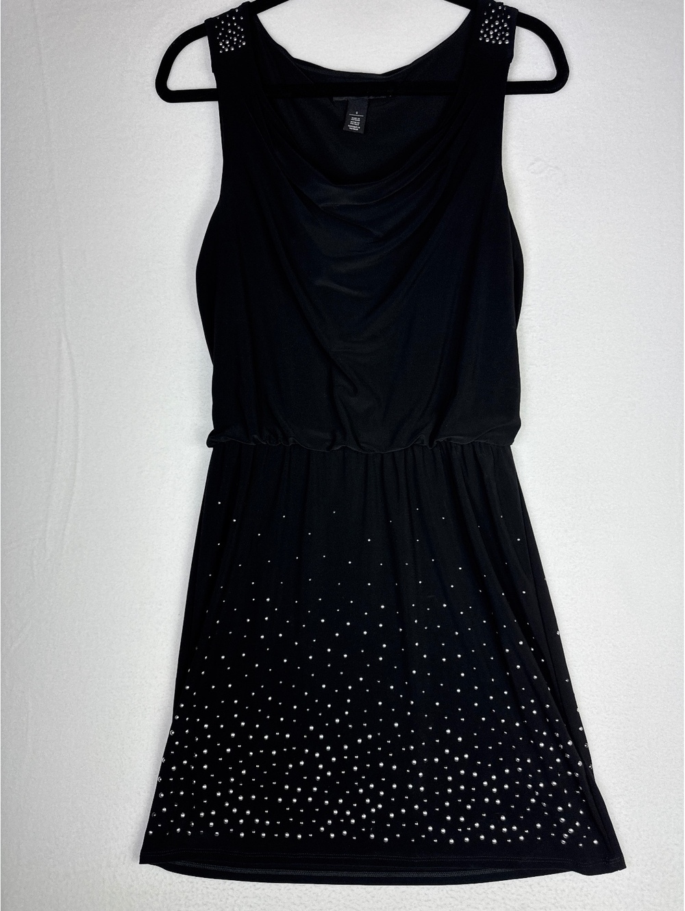 White House Black Market Black Sleeveless Dress with Studded Detail Size S